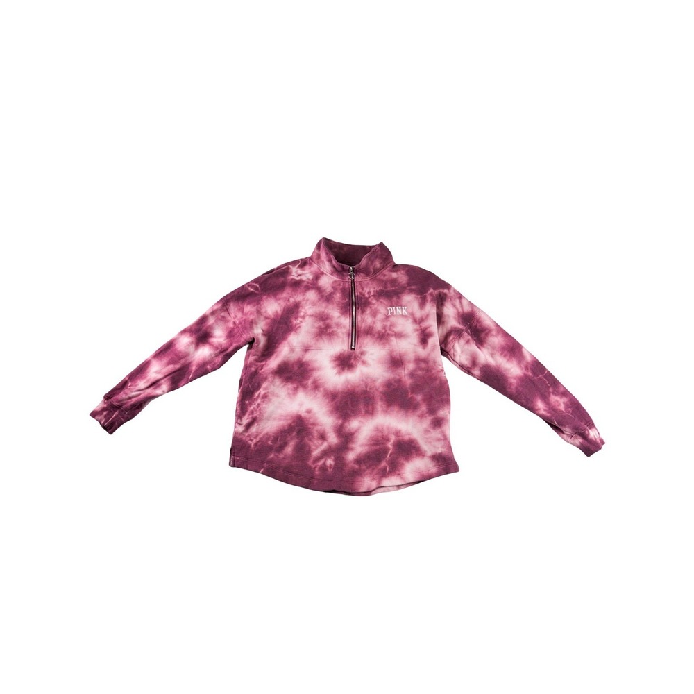 PINK Victoria's Secret S Tie Dye Quarter Zip Pullover Sweatshirt LOVE PINK Y2K